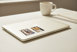 Butterfly Ear + Commission stickers on surface - lifestyle shot