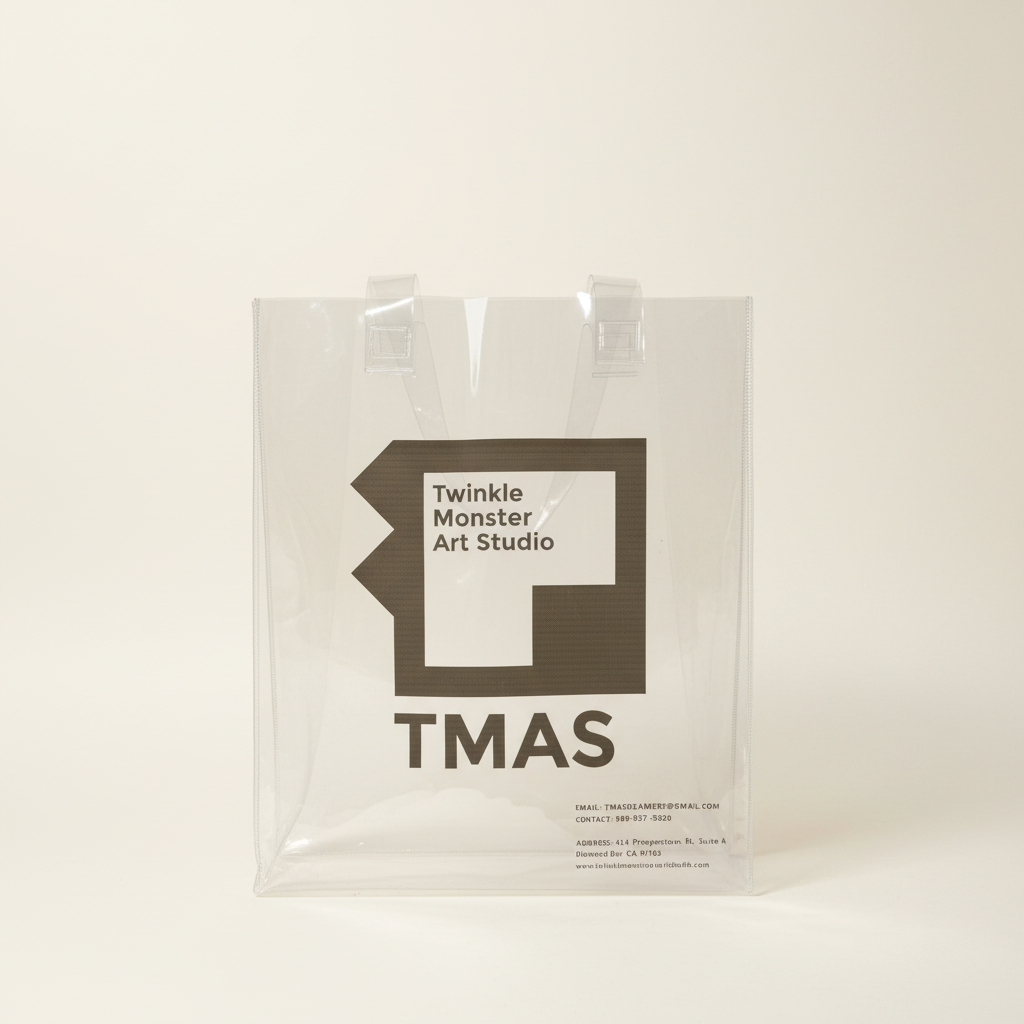 TMAS Logo Tote - front view with cream background