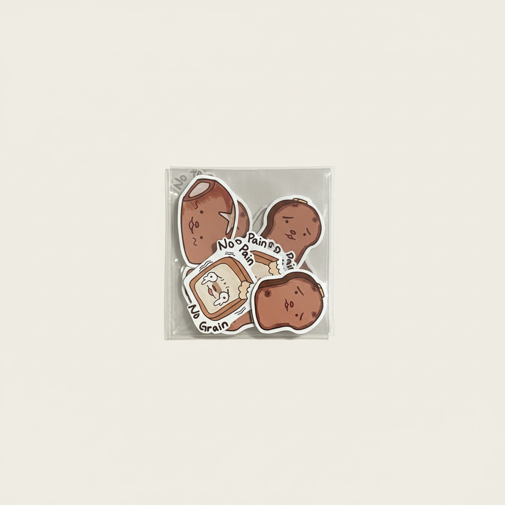 No Pain No Grain Sticker Pack front view