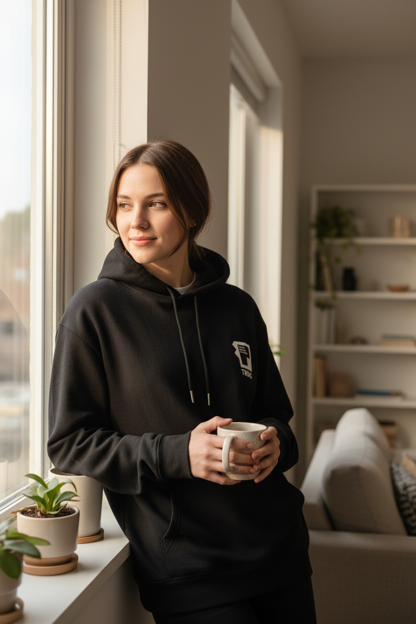 TMAS Logo Hoodie lifestyle shot