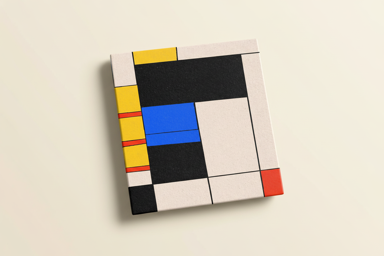 Mondrian magnet - angled view