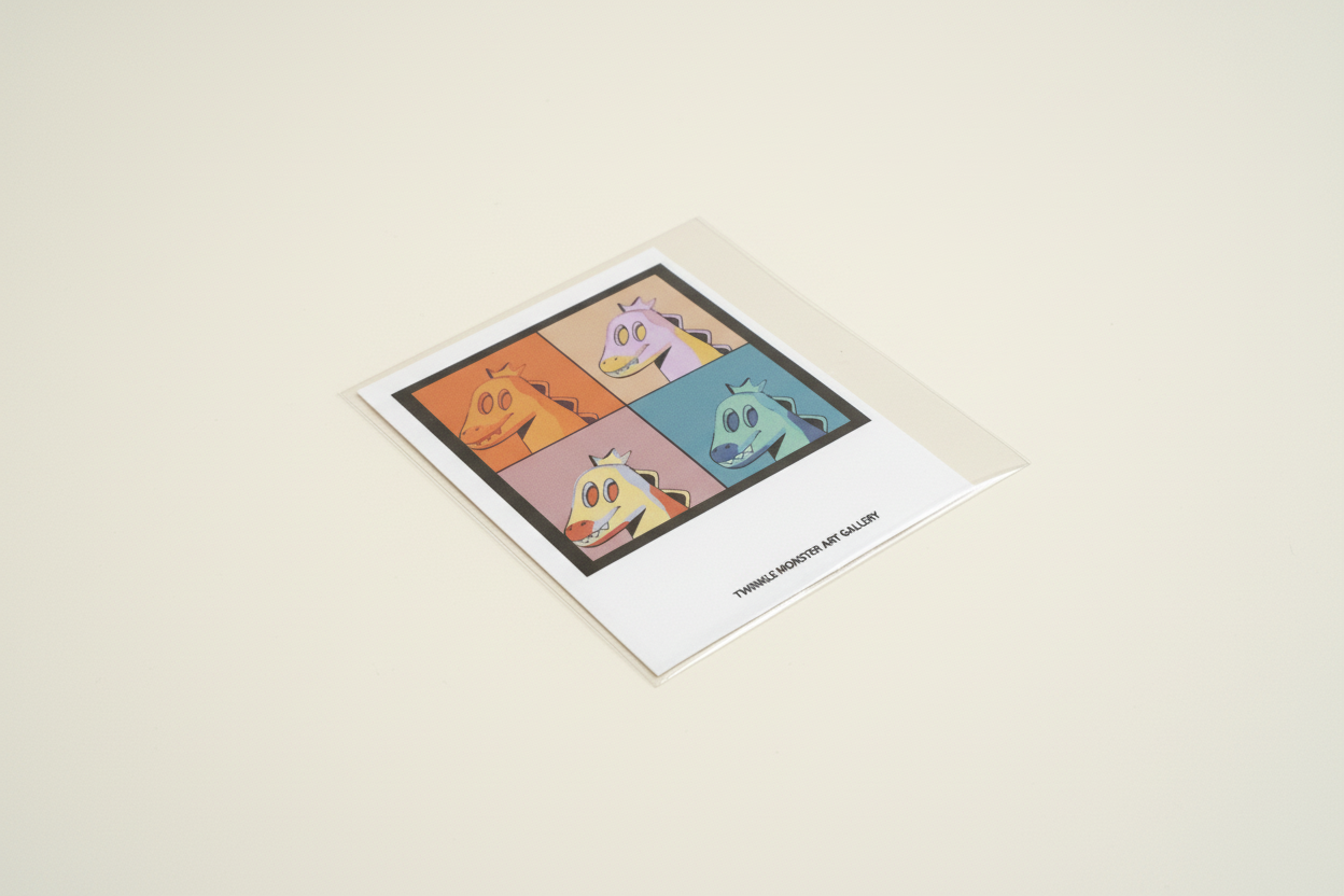 Tiny Sticker Collage Design 1 angled view