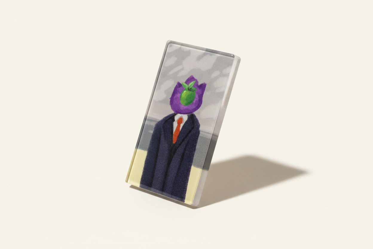 Purple Monster Son of Man Magnet angled view