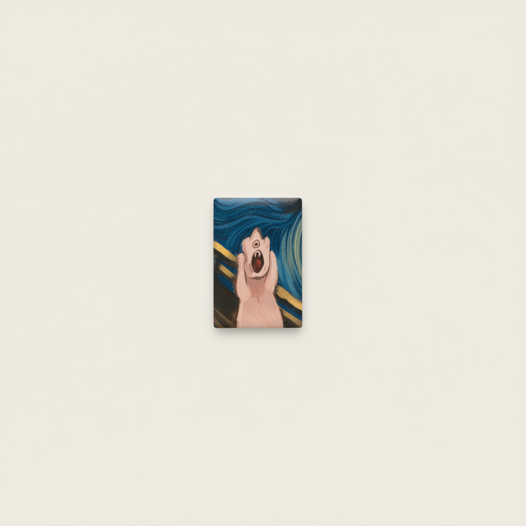 Pink Monster Scream Magnet front view