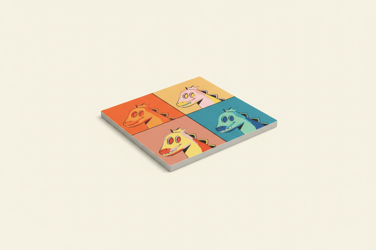 Four-Panel Dino Magnet angled view