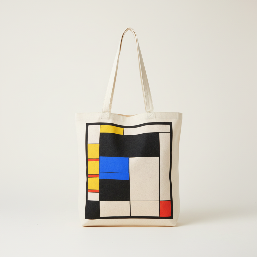 Mondrian Tote - front view with cream background