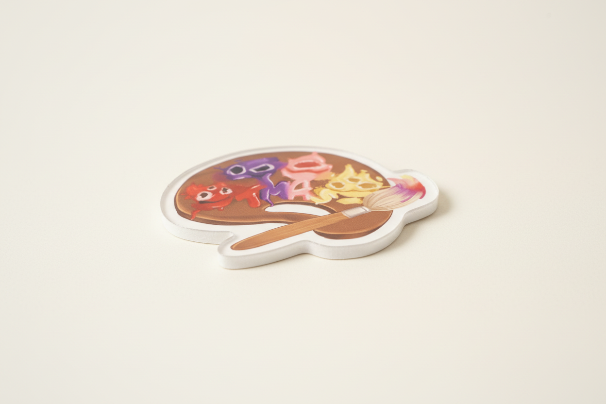 Monster's Paint Palette Magnet angled view